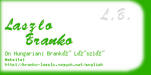 laszlo branko business card